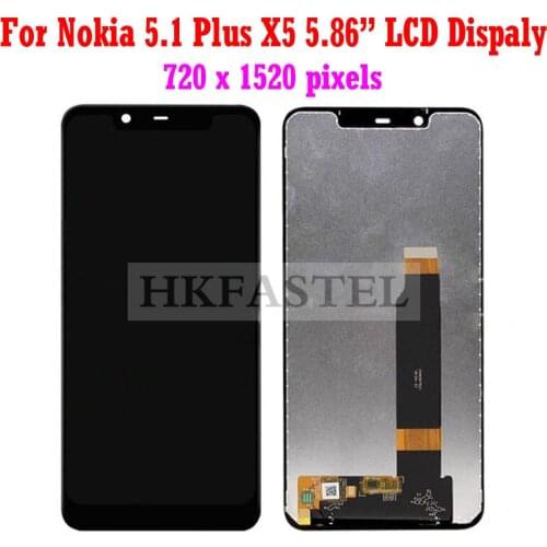 HKFASTEL For Nokia 5.1 Plus LCD Display for Nokia 5.1 Plus X5 Original LCD Display Touch Screen Digitizer