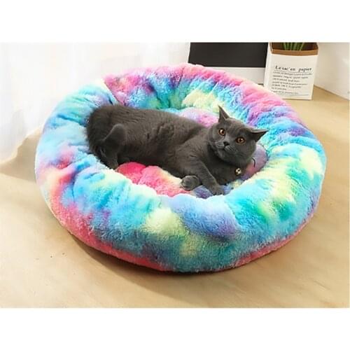 Pet Cat Bed Dog Bed Washable Bed Dog Round Breathable Lounger Sofa Cat Bed For Cat Dogs Super Soft Plush Pads Dogs Mat