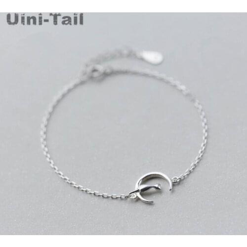 Uini-Tail hot 925 sterling silver Korea original design cute kitten moon bracelet personality small animal fashion jewelry GN242