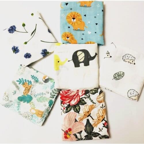 60x60cm Muslin Bamboo Cotton Baby Blanket Towel Scraf Bibs Baby Newborn Swaddle Wrap Burp Cloths Towel Pielucha dropshipping