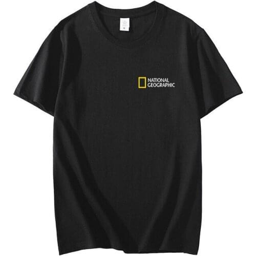 2021 series mens summer T-shirt 100% cotton Harajuku style color printing "National Geographic" magazine clothing top XS-2XL