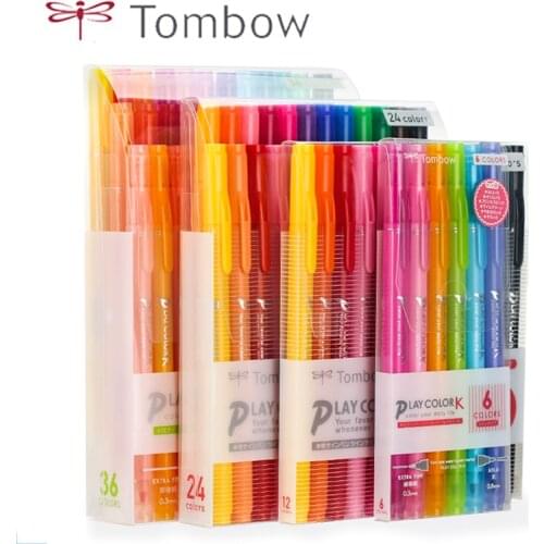 TOMBOW Double-headed Watercolor Pen PLAYColor Set Professional Art Painting Graffiti 12/24/36 Color Pcs Fine 0.3-1.2mm