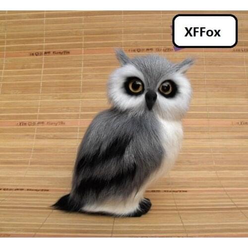 New simulation owl model polyethylene&fur gray lifelike owl model gift about 9x9x15cm xf0501