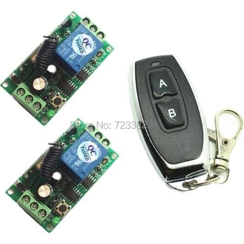 New DC12V 1CH RF Wireless Remote Control Lighting Switch System 1 Transmitter 2 Receiver Smart Home Switch