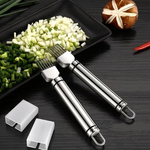 Knife Scallion Cutter 304 Stainless Steel Cut Onion Garlic Vegetable Device Shredders Slicers Kitchen Accessories Cooking Tools