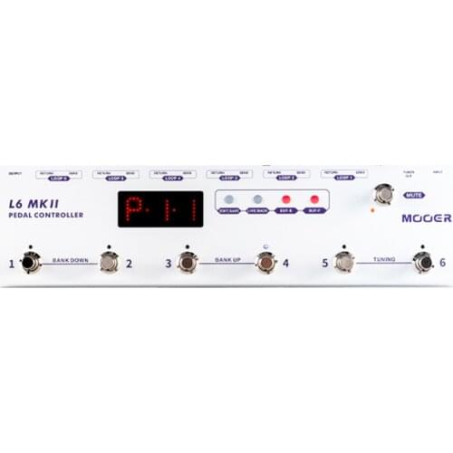 Mooer Pedal Controller L6 MKII Programmable Loop Switcher with 6 loops PLAY/LIVE Mode 2 Buffer Tuner Effect MUTE Footswitch