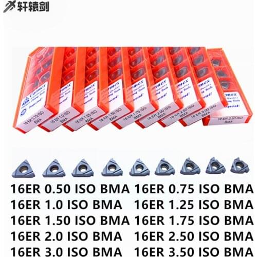 10pcs 16ER 1.5ISO 0.75ISO 1.25ISO 2.0ISO 3.0ISO BMA Thread Cutting External Turning Tool CNC SER Holder Carbide Insert