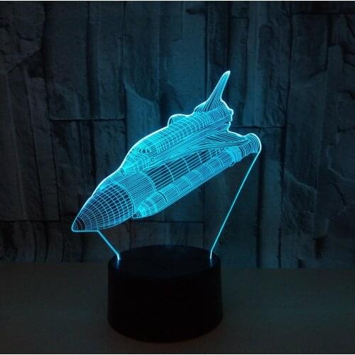 Rocket 3d Lamp Touch Control Vision Gift 3d Led Small Table Lamp Christmas Gift Childrens Toys Bedside Table Lamps Vintage