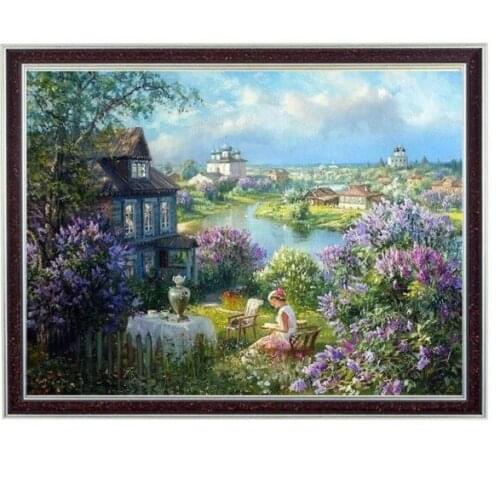 Needlework,Cross stitch,For Embroidery,Suburb Reading patterns,Crafts DIY 14CT white Xanvas Counted Cross-Stitching Kits Set