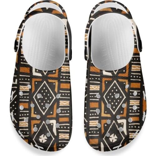 Summer Mens Clogs Quick Dry Casual Home Slippers African Ethnic Tribal Floral Prints Couple Garden Shoes Beach Sandals 2021