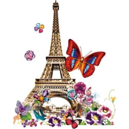 ShinEquin Biker Patch deal with it Clothes Heat Transfer Printing Tower Butterfly Flowers Iron on patches for clothing Stickers