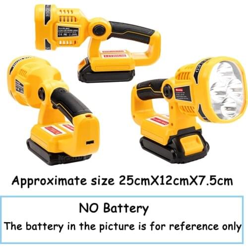 12W LED Lamp Flashlight angle 90 degree adjustable with USB Outdoor Emergency Lighting For Dewalt 14.4V 18V 20V li-ion battery