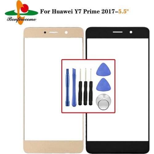 Outer Screen For Huawei Y7 Prime 2017 TRT-LX2 TRT-LX1 Front Touch screen Panel LCD Display outer Glass Cover Lens Replacement