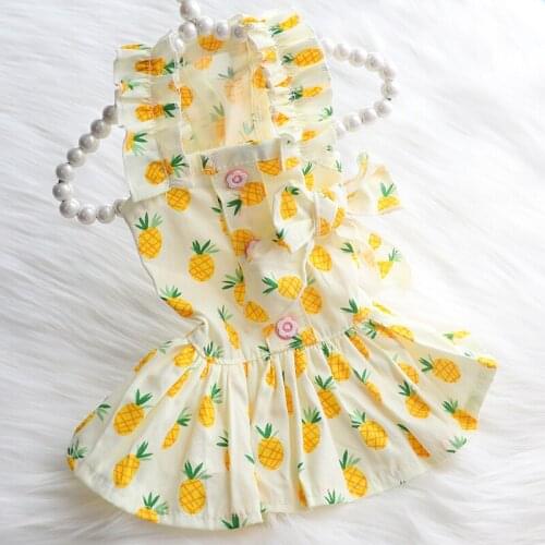 Watermelon Skirt pet Clothing dogs dress Pineapple dog Clothes Costume cotton French Bulldog cute summer White girl mascotas