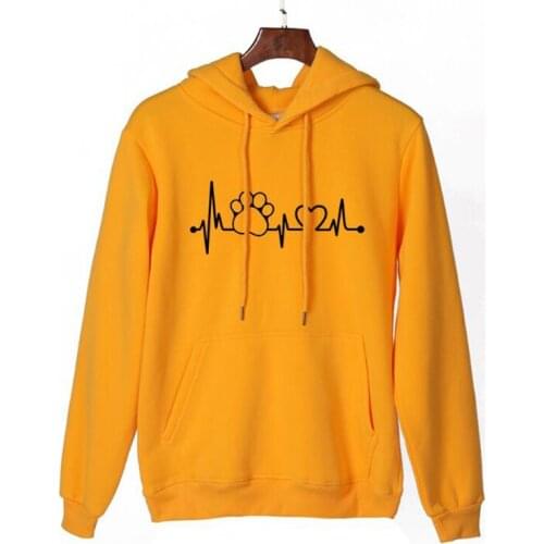 ZBBRDD Dogs Cats Paws Heartbeat Graphic Women Hoodies Love Aesthetic Mom Life Pullover Fashion Girl Sweatshirt Fall Sleeve shirt