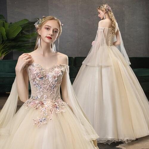 Sexy Long Quinceanera Dress V-neck Party Prom Ball Gown Sweet 16 Years Floral Print Host Quinceanera Dresses