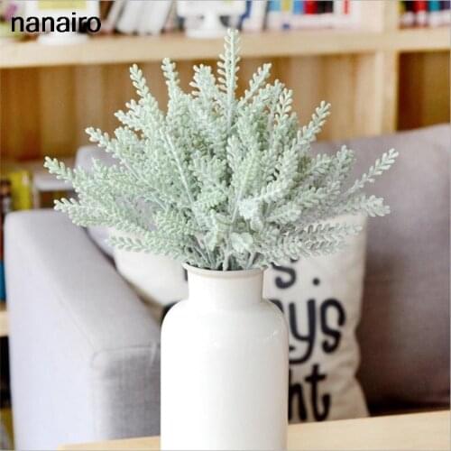 1pcs Christmas Artificial Plant Flocking Antlers Leaf Background Decoration Flower Arranging Table Festival Supplies Fake Leaf