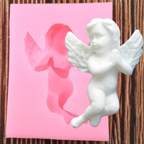 3D Angel Baby Silicone Mold Baby Birthday Party Cake Decorating Tools Cupcake Topper Fondant Baking Chocolate Candy Molds