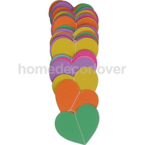 4M Rainbow Paper Garland 5cm Heart Wedding Decoration Baby Shower Accessory
