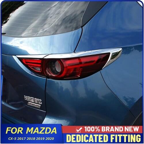 4Pcs/Set For Mazda Cx-5 Cx5 2017 2018 2019 2020 Car Styling Rear Back Fog Lamp Eyebrow Decorative Trims Strips Cover Sticker