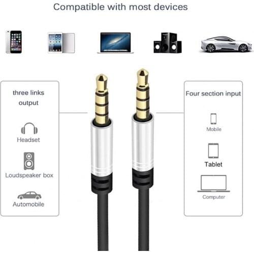 Audio Cable Professional High Fidelity 3.5mm Jack 3.5mm Jack Male to Male AUX Cord Adapter for Laptop