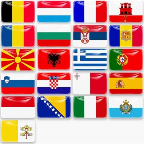 Belgium Luxembourg France Monaco Romania Bulgaria Serbia North Macedonia Greece Croatia Malta Italy Andorra Flag Fridge Magnet