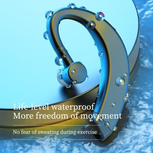 Bluetooth 5.0 Business Model Hanging Ear Type Rotating Noise Reduction Earbuds Wireless Headphones For All Smartphones Tablet