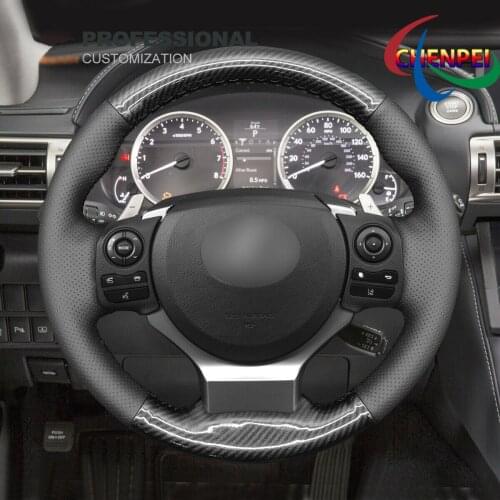 DIY Hand-Sewn Carbon Fiber Leather Car Steering Wheel Cover For Lexus IS200t IS250 IS300 IS350 Car Interior Accessories