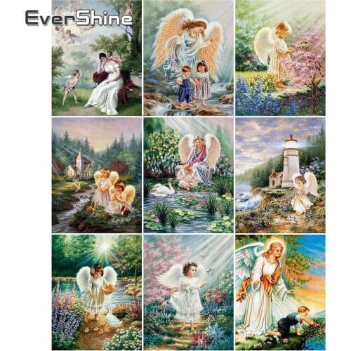 Evershine Diamond Painting Protrait Angel Full Drill Diamond Mosaic Cartoon Rhinestone Picture Diamond Embroidery Cross Stitch