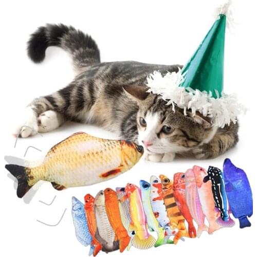 Cat Toy Electric Charging Simulation Fish Bouncing Jumping Interactive Toy With Rechargeable Battery USB Charging Cable