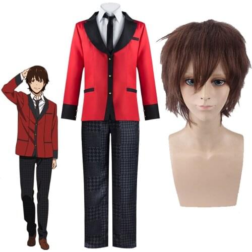 Anime Suzui Ryota Cosplay Costume Compulsive Gambler School Uniforms Ryota Wigs Halloween Man Party Costumes Adult