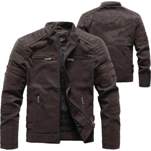 Leather Jacket Men Autumn Winter 2020 New Mens Fashion Motorcycle PU Leather Jackets Coat Male Stand Collar Slim Casual Jacket