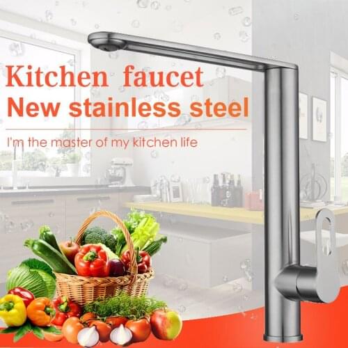 304 Stainless Steel Hot And Cold Water Kitchen Faucet Rotating Mixer Sink Tap Home Improvement Home Kitchen Bathroom Supplies