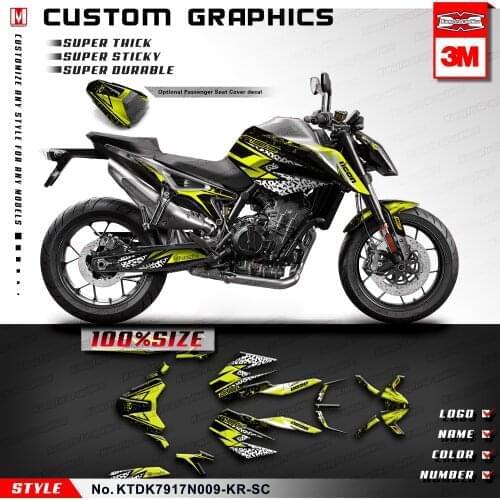 KUNGFU GRAPHICS Complete Wrap Kit Motorcycle Vinyl Decals Stickers Yellow for 790 2017 2018 2019 2020