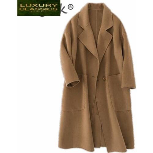 Jacket 2021 Winter Vintage Coat Women Warm Wool Coat Female Autumn Long Women Cashmere Coats Fashion Jacket Outwear 1586