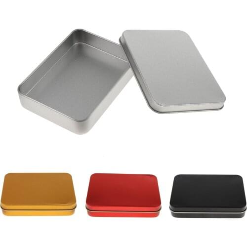 Metal Tin Box - Rectangular Storage Box Container - Arts Crafts Food Tea Candy Phone Storage Organizer - Empty Tin Container