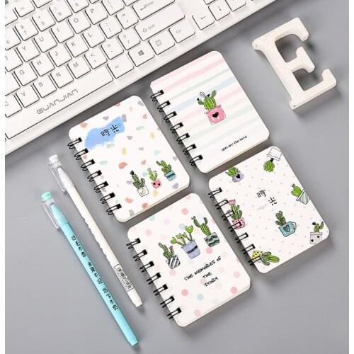 Kawaii Spiral Notebook A6 Diary Agenda Cactus Pocket Book Office School Supplies School Students Stationery Office Supplies
