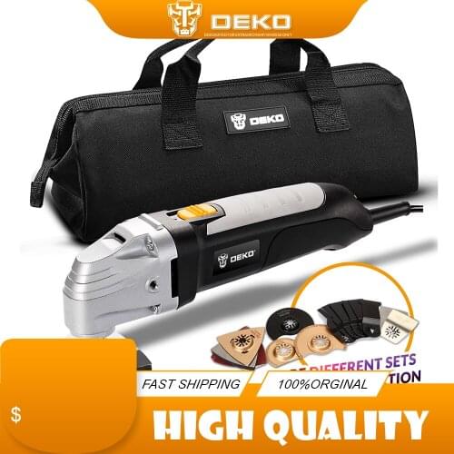 DEKO 110V/220V Variable Speed Electric Multifunction Oscillating Tool Kit Multi-Tool Power Tool Electric Trimmer Saw Accessories