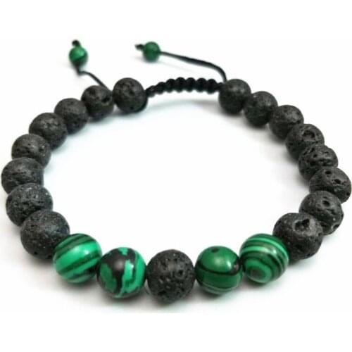 Hot Fashion Natural Black Chakra Bracelets Men Woman Lava Healing Balance Reiki Prayer Rosary Stone Bracelet Yoga Jewelry Gifts