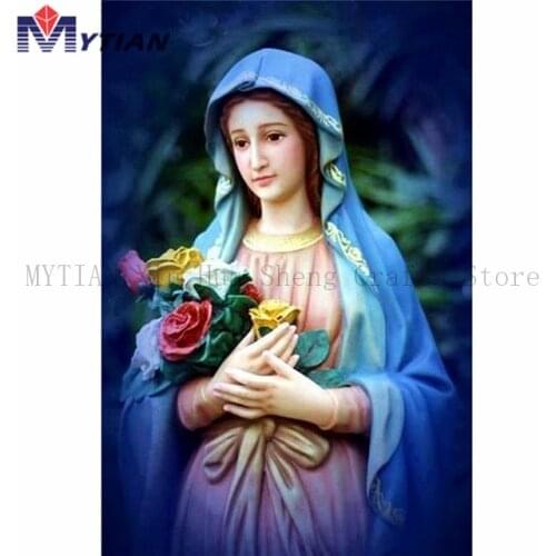 Beautiful Mother Mary diy Diamond Embroidery Mosaic Religion DIY Diamond Painting Full Drill Cross Stitch Kits Home Decor Gift