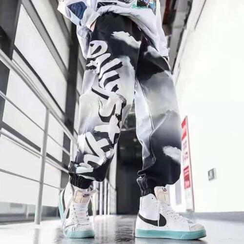 Mens Sky Cloud Printed Joggers HipHop Harem Pants Streetwear Casual Trousers Sweatpants 2021 Unisex Oversized Jogger