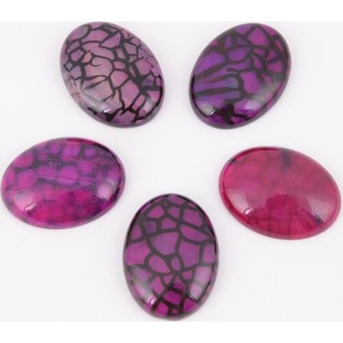 Natural Stone Purple Dragon Veins Agates Cabochon CAB Beads Fit Jewelry Necklaces Bracelets Making 30x40 mm J161
