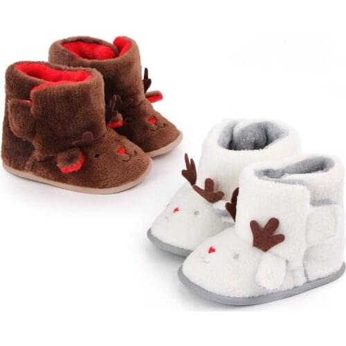 New Christmas Baby Shoes Baby Boys Girls Winter Warm Santa Claus First Walkers Cute Xmas Baby Boots