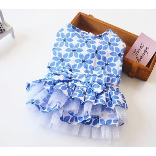 Pet Clothes Spring And Summer Pure Cotton Dog Skirt Xia Teddy Bichon Puppy Princess Pettiskirt