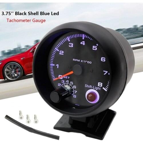 3.75'' Universal Car Tachometer Tacho Gauge Meter LED Shift Light 0-8000 RPM