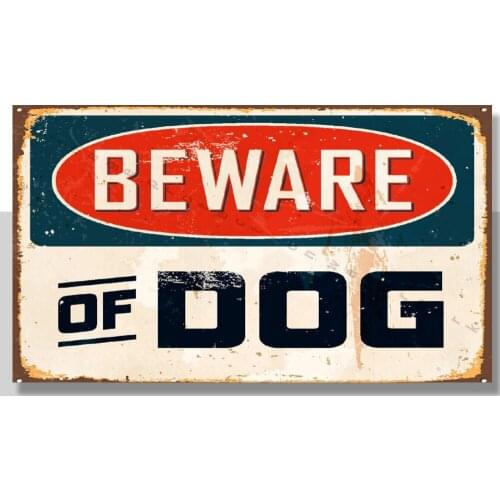 BEWARE OF DOG METAL TIN SIGN POSTER WALL PLAQUE