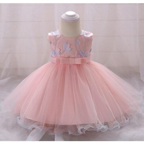 Baby girl dress Flower Sequin Bow High Waist Dress Sleeveless Mesh Princess Dress Vestido Birthday Princess Party Wedding dress