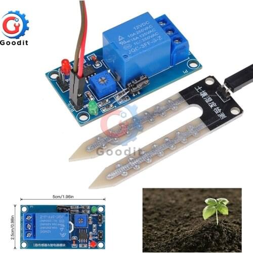 DC 12V Soil Moisture Sensor Relay Soil Moisture Sensor 12V Relay Control Module Automatic Watering of Humidity Starting Switch