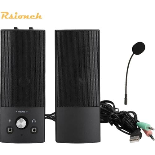 Rsionch USB Surround Soundbar with Microphone Subwoofer Bluetooth Speaker Detachable Computer Speakers For Computer PC Laptop