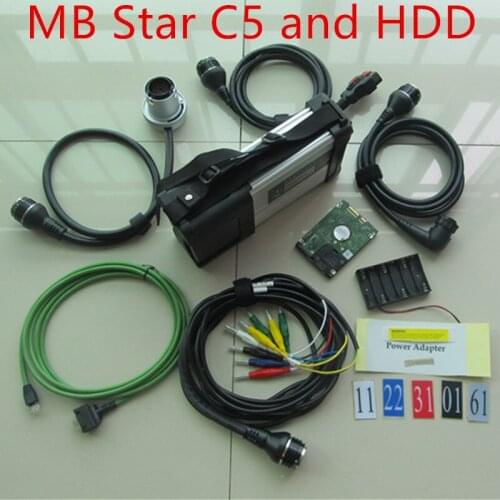 Mb C5 Star SD Connect 5 multiplexer Diagnostic Tool Full new with 320g hdd V2019.12 software win7 64bit scanner tool DHL free